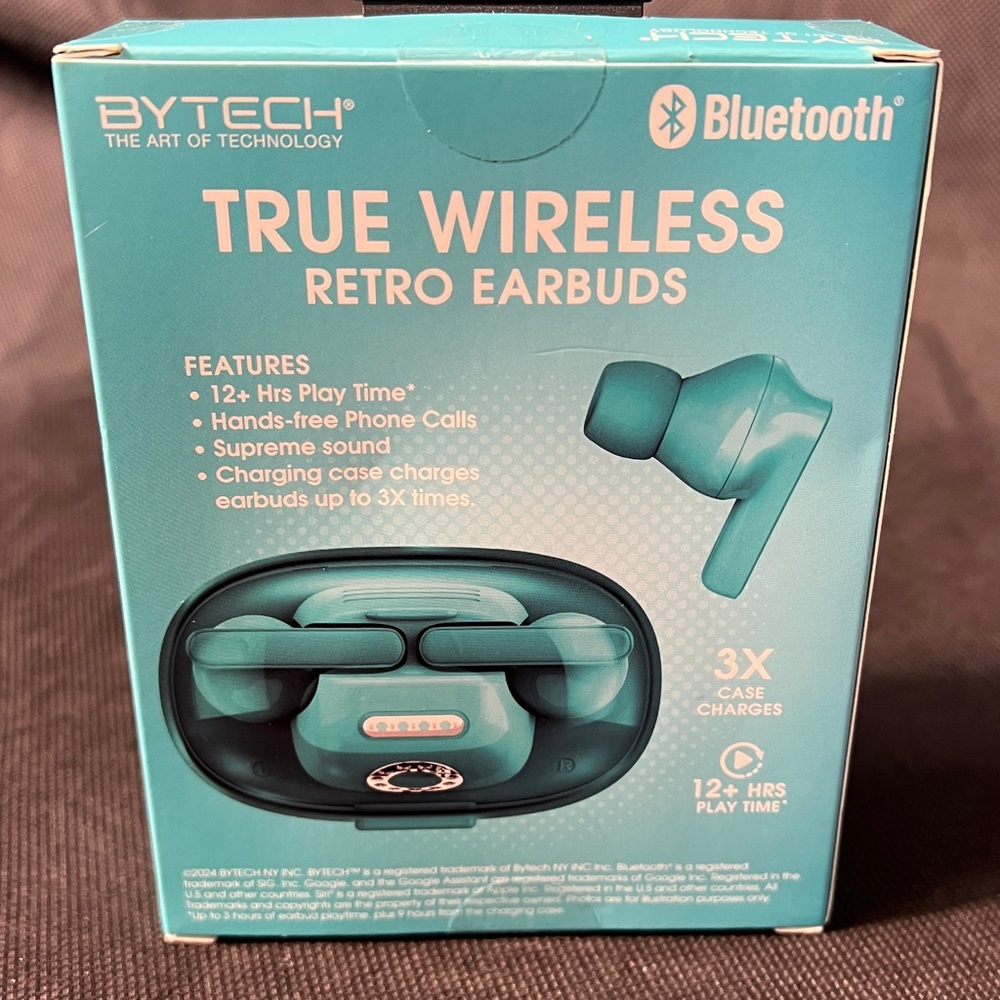 Bytech True Wireless Retro Earbuds - Teal - Picture 2 of 9